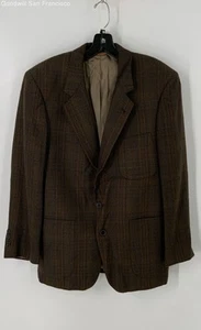 Gold Trumpeter Brown Wool Blend Notch Lapel Single Breasted Mens Suit Blazer 40 - Picture 1 of 4