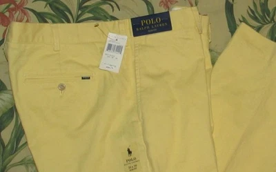 Polo RALPH LAUREN Yellow Cotton Chino Pants Slim Fit 38 x 30 NWT - Image 1 of 4