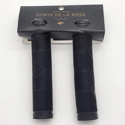 Animal Edwin De La Rosa Flangeless 2000 Bicycle Grips Black New Old Stock