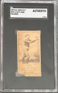 1889 Old Judge N172 Charles Lefty Marr SGC Authentic - Picture 1 of 2