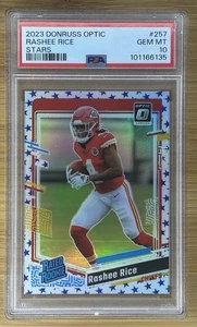 2023 OPTIC RASHEE RICE STARS SP ROOKIE RC #257 PSA 10 - Picture 1 of 2