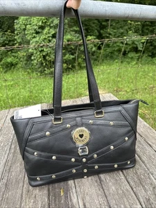 LOVE MOSCHINO Borsa Grain Nero Studded Shoulder Bag - Picture 1 of 14