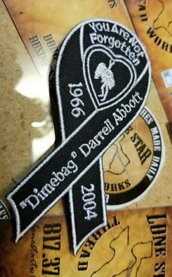 EMBROIDERED RIP DIMEBAG DARRELL RIBBON PATCH (Made To Order)