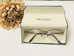 Bulova Solna Titanium Eyeglasses Wine Purple With Case Good Condition  - Picture 1 of 6
