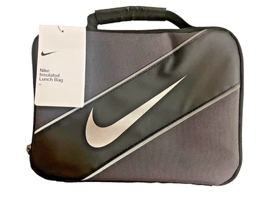 NWT Nike Lunch Box Black White Logo Kids Adult Insulated Tote Bag Box thermal - Image 1 of 4
