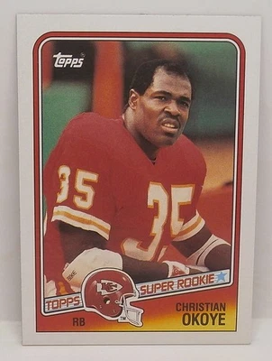 1988 Topps #363 Christian Okoye Kansas City Chiefs ROOKIE Football Card - Image 1 of 2
