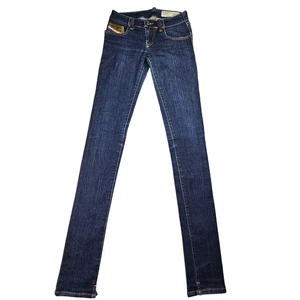 Diesel Grupee Super Slim Skinny Low Waist Jeans Blue Womens W24 L34 Y2K - Picture 1 of 10
