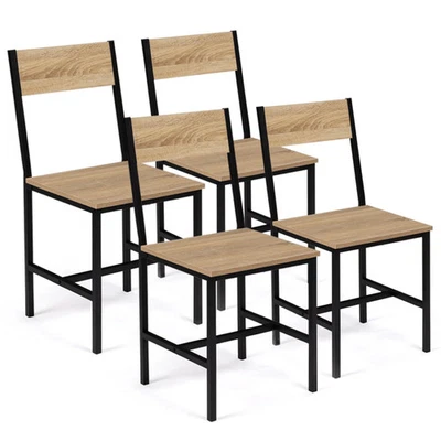 Lot de 4 chaises de cuisine DETROIT design industriel - Photo 1/4