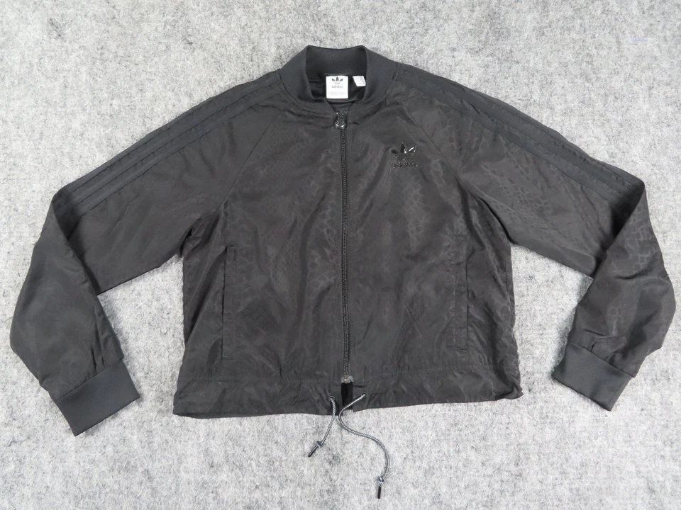 Chaqueta Adidas Mujer Pequeña Negra Firebird Piel de Serpiente Recortada Pista Correr Retro Foto 1 de 4