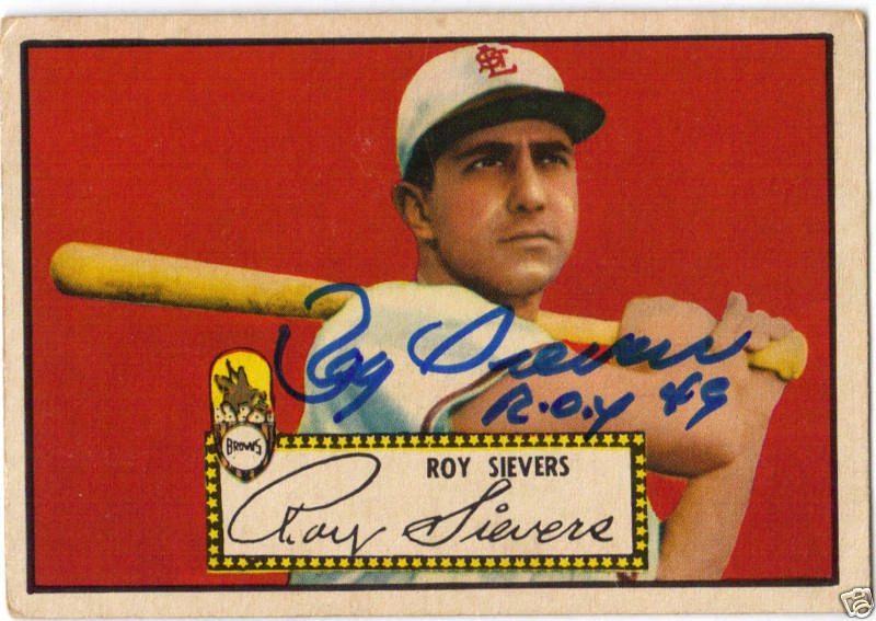 1952 Topps # 64 ROY SIEVERS Autograph Signed Auto Card St. Louis Browns - Image 1 of 1
