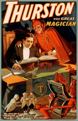 TM04 VINTAGE THURSTON MAGIC A2 POSTER PRINT - Image 1 of 2