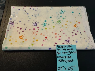 Pinkerville Fabric By Tula Pink for Free Spirit PWTP133 Fairy Dust  23" x 25" - Image 1 of 4