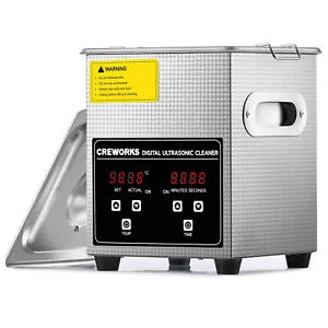 CREWORKS 2L Ultrasonic Cleaner Machine with 100W Heater and Digital Timer - Picture 1 of 10