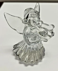 Baccarat Crystal Cherub Angel Harp Skirt Figurine - Picture 1 of 9
