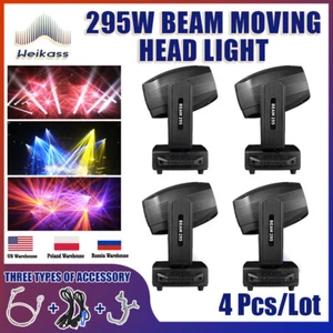 4Pcs 295W Beam Moving Head Light DMX Stage Lighting For Wedding DJ Disco Party - Picture 1 of 12