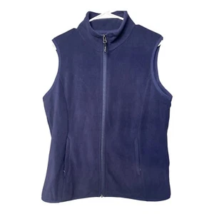 Amazon Essentials Blue Vest Womens Size Large Zip Pockets Polyester - Picture 1 of 9