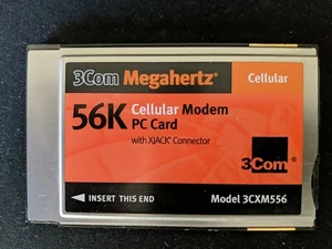 3com Megahertz 3CXM556 56K Cellular Modem PC Card PCMCIA xjack Connector - Picture 1 of 3