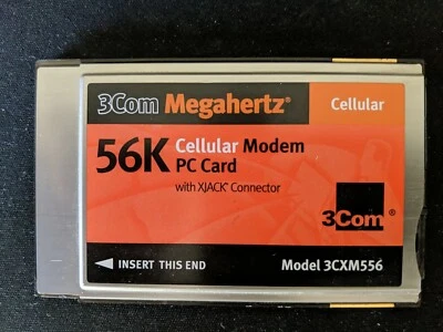 3com Megahertz 3CXM556 56K Cellular Modem PC Card PCMCIA xjack Connector - Image 1 of 3