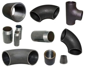 Stahl Schweißmuffe Rohrbogen Schweißbogen Rohr schwarz von 3/8" bis 2"  - Bild 1 von 5