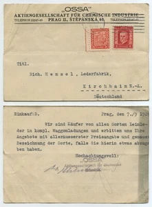 75570 - Postkarte OSSA, chemische Industrie - Prag 7.9.1929 nach Kirchhain - Picture 1 of 1