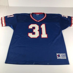 VTG 90s New York Giants Jason Sehorn 31 Jersey Youth Extra Large Blue Stained - Picture 1 of 12