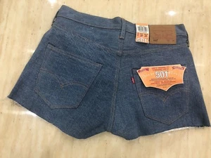 LEVI LEVIS 501 Summer Denim Shorts/ Hot Pants Straight Leg Button Fly Blue New - Picture 1 of 1