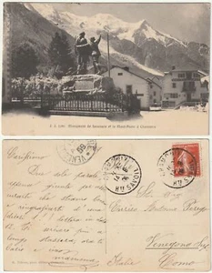 CHAMONIX - FRANCIA - FRANCE - MONUMENT DE SAUSSURE - VIAGG. 1909 -50704- - Picture 1 of 1