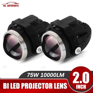 2X 2.0" Bi-LED Fog Light Projector Lens Hi/Lo Beam Fog Lamp Retrofit 10000LM - Picture 1 of 10