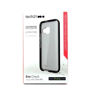 TECH21 CASE FOR HTC ONE M9 EVO CHECK FLEX SHOCK THIN IMPACT BLACK SMOKY T21-4440 - Picture 1 of 2