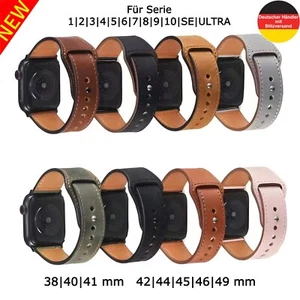 Pasek do zegarka Skórzany pasek do Apple Watch Series 1-7 8 9 10 SE ULTRA Zegarek iWatch - Zdjęcie 1 z 32