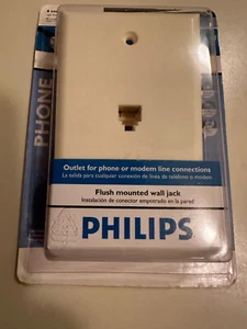 Philips Phone or Modem Outlets Jack Wall Plate 6 conductor SDJ6650W/17 - Picture 1 of 3