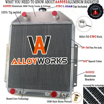 4 Row Radiator For 1942-1952 Ford F1 F2 F3 Pickup Flathead Configuration 1949 - Image 1 of 4