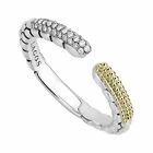 LAGOS Caviar Lux Open Diamond Stacking Ring in Sterling Silver Size 7