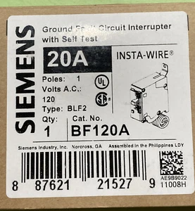 SEIMENS BF120A 20 AMP BOLT ON GROUND FAULT CIRCUIT BREAKER TYPE-BLF2 NEW - Picture 1 of 3