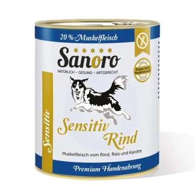 6 x 800 g Sanoro Sensitiv Rind Menü mit Bio-Gemüse für Hunde mit Leishmaniose - Bild 1 von 4