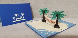 3D Pop Up Beachside Holiday Card. (Birthday, get well, thank you, any Occasion .