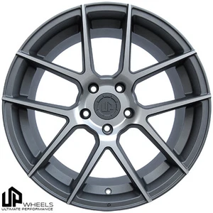 19" ULTIMATE PERFORMANCE UP520 MATTE GUNMETAL MACHINED SPORT CONCAVE WHEELS RIMS - Picture 1 of 1