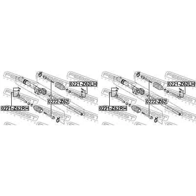 FEBEST Set Spurstangenkopf links rechts passend für Nissan Patrol VI Y62 - Bild 1 von 4