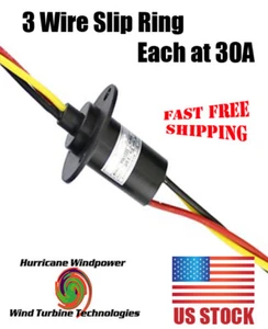 ANILLO DESLIZANTE GENERADOR DE TURBINA EÓLICA DE 3 FASES PESADO 30 AMPERIOS POR CONDUCTOR/CABLE - Imagen 1 de 2