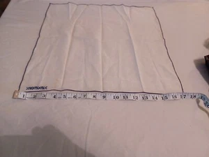 Vintage Men's Pocket Square Handkerchief Hand Embroidered Blue White - Picture 1 of 6