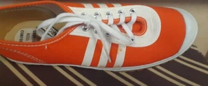 NOS STRIPES La crosse  Vintage Sneakers Running Shoes ORANGE  10.75" Long supple - Picture 1 of 6