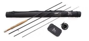 FLY FISHING ROD HI END COMBO 8ft.LW 4, 4 SEC Rod,Fly Reel, Lines, box 25 flies - Picture 1 of 4
