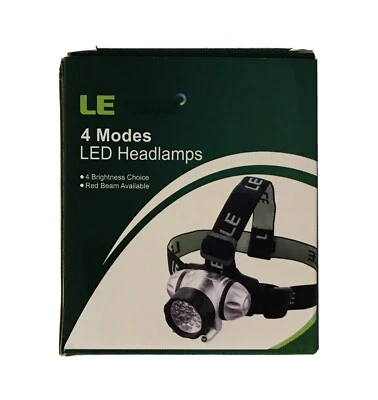 Lightweight LED LE-4 Modes Head Lamp W/Red Light New Opened Box, Water Resistant - Image 1 of 4