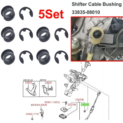 5 set For Toyota Corolla 2003-2008 Shifter Cable Bushing 33835-08010 - Image 1 of 4