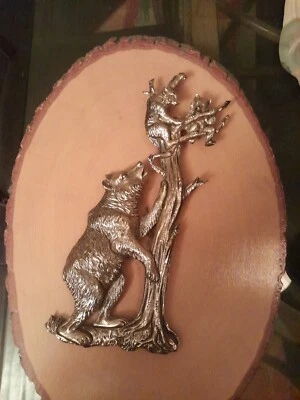 Fasco Inc Wooden 3D Mama And Baby Bears Plaque Vintage Wooden Art Plaque - Image 1 of 4