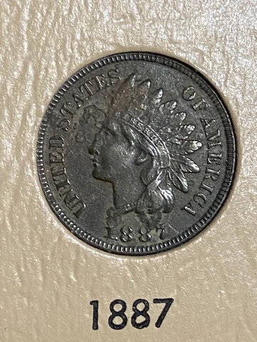 1887 Indian Head Penny- UNC Detail- some corrosion Cover