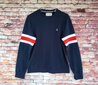 🔥 Camisa Original Pingüino Manga Larga Azul Marino Para Hombre Pequeña S Brazo Rayas Foto 1 de 4