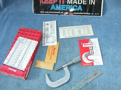 STARRETT 585MA-P 50MM MICRÓMETRO DE ROSCA 4.5-6 DE COLECCIÓN FABRICANTE DE HERRAMIENTAS INSPECCIÓN DE ROSCA Foto 1 de 4