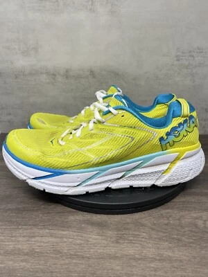 Zapatos HOKA para mujer 10 Clifton 3 One One para correr amarillo blanco azul Foto 1 de 4