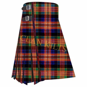 Scottish Traditional Kidd Ancient Handmade 8-Yard Tartan Kilt for Men Custom - Bild 1 von 2